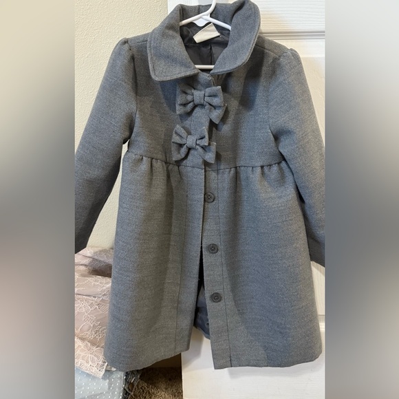 Crazy 8 Other - Crazy 8 Girls' Gray Pea Coat with Bow Details